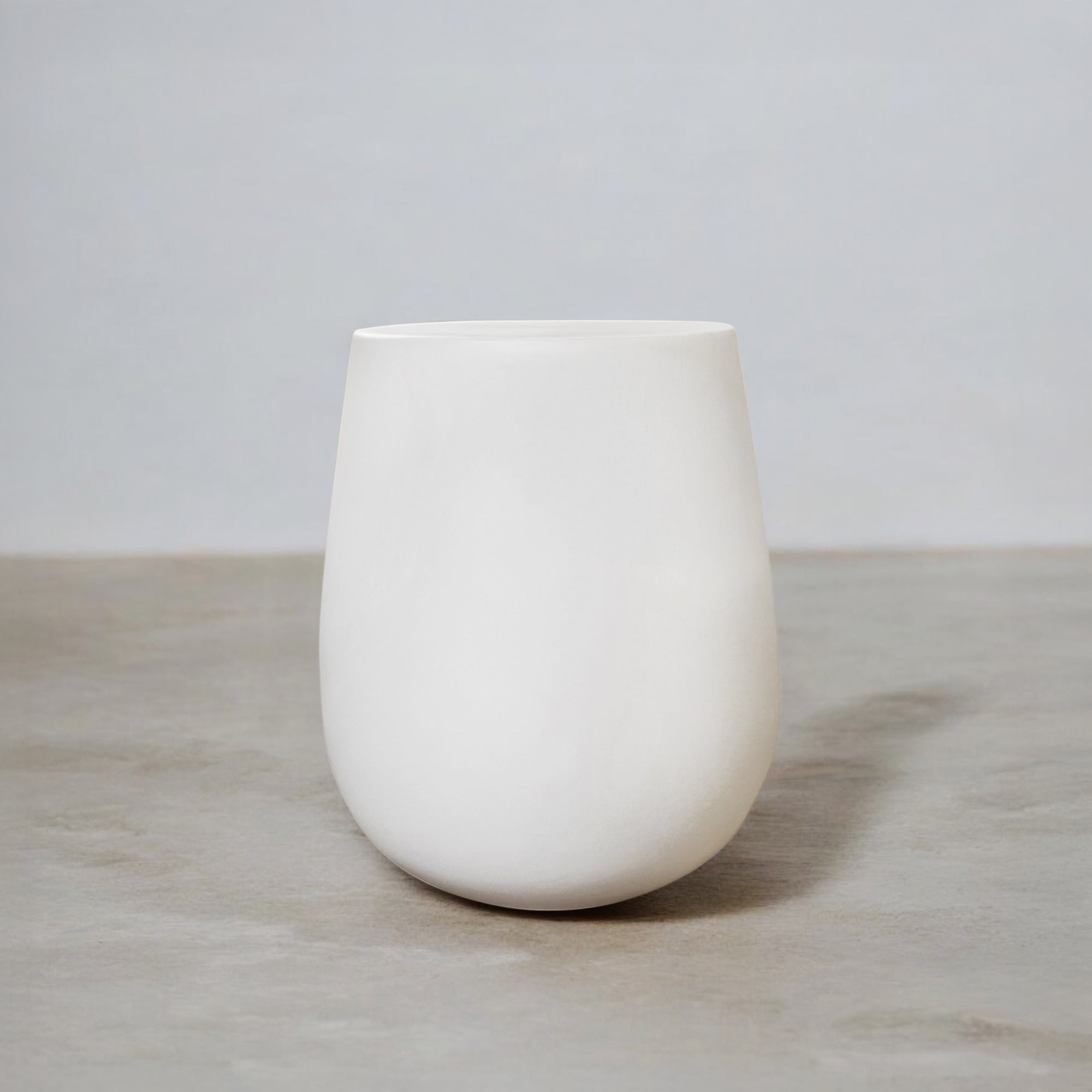 Large Ceramic Side Table DRUM | Off-White