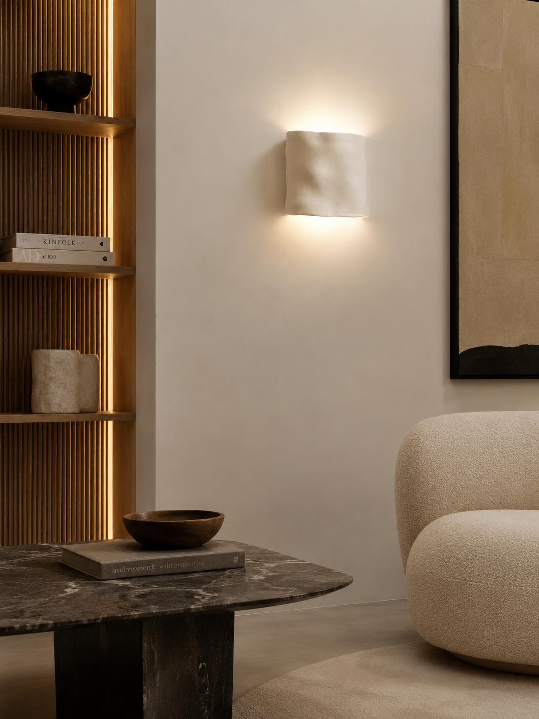Ceramic wall light ALBA | Textured matte white