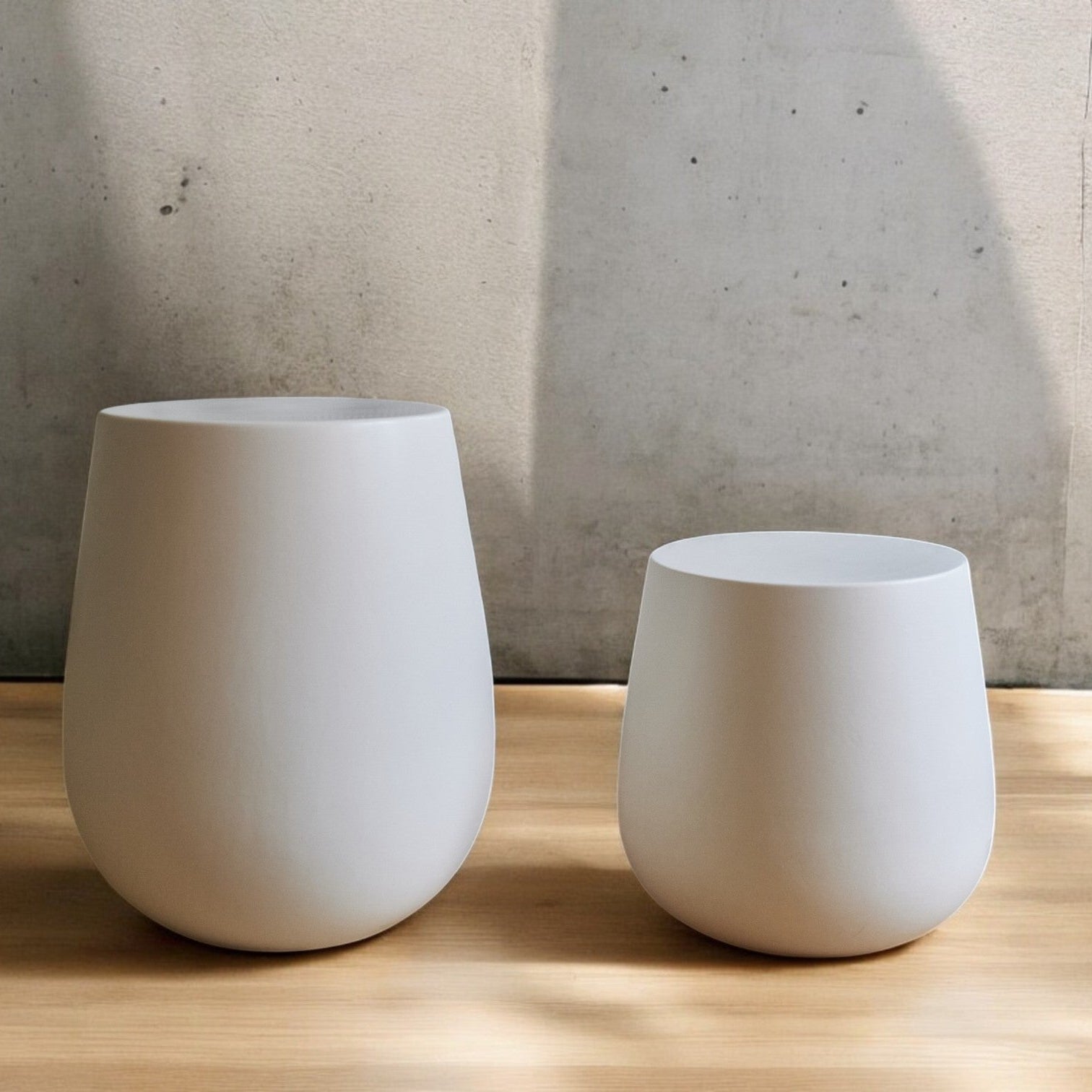Small Ceramic Side Table DRUM | Off-White
