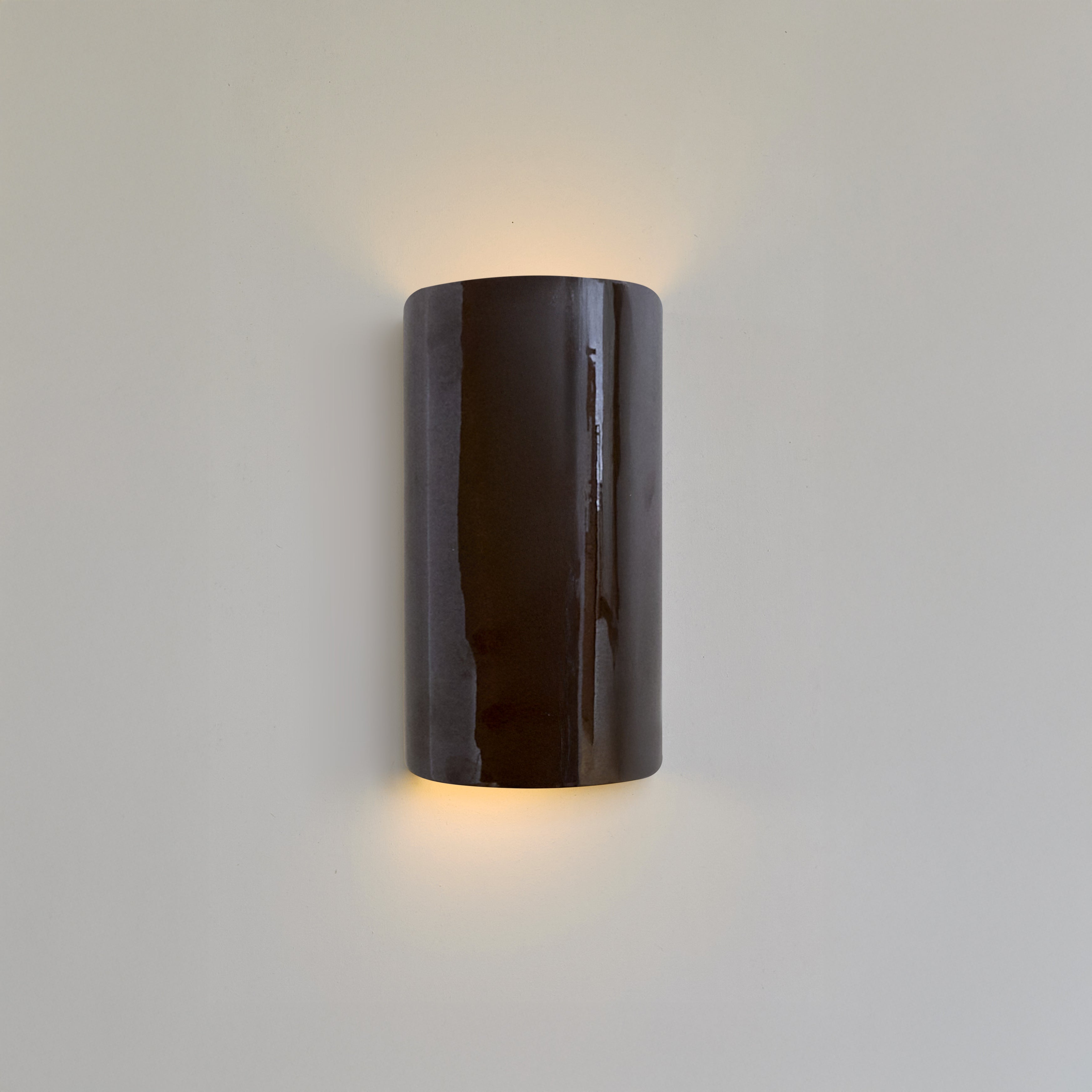 Ceramic wall light CURVE | Burgundy Brown - VINTAGE EDITION