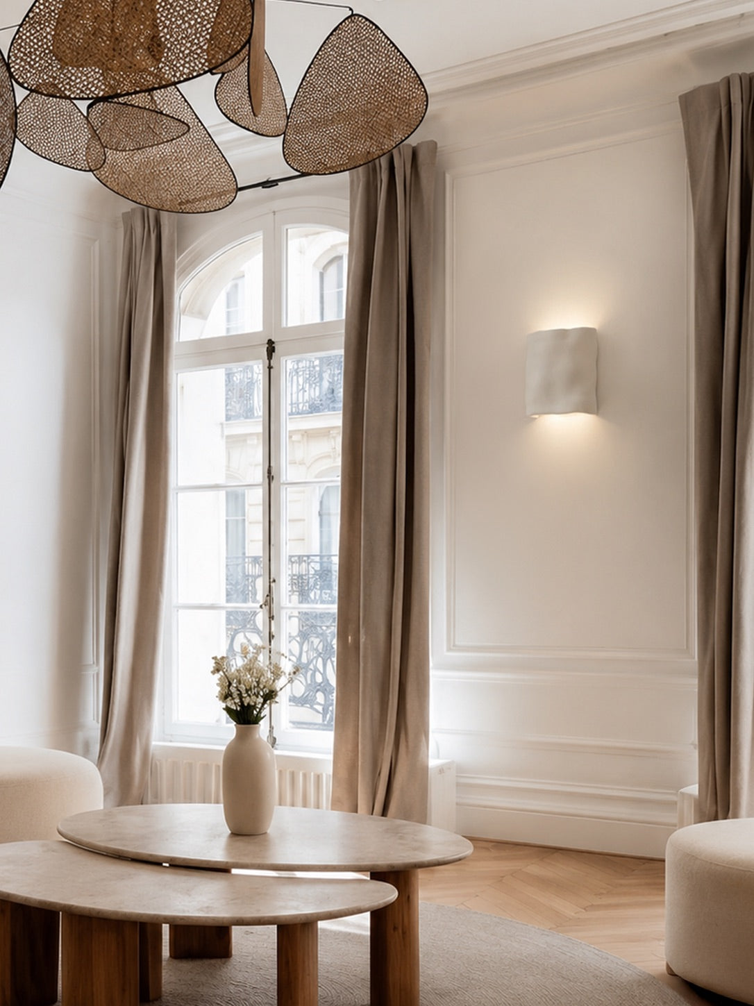Ceramic wall light ALBA | Textured matte white